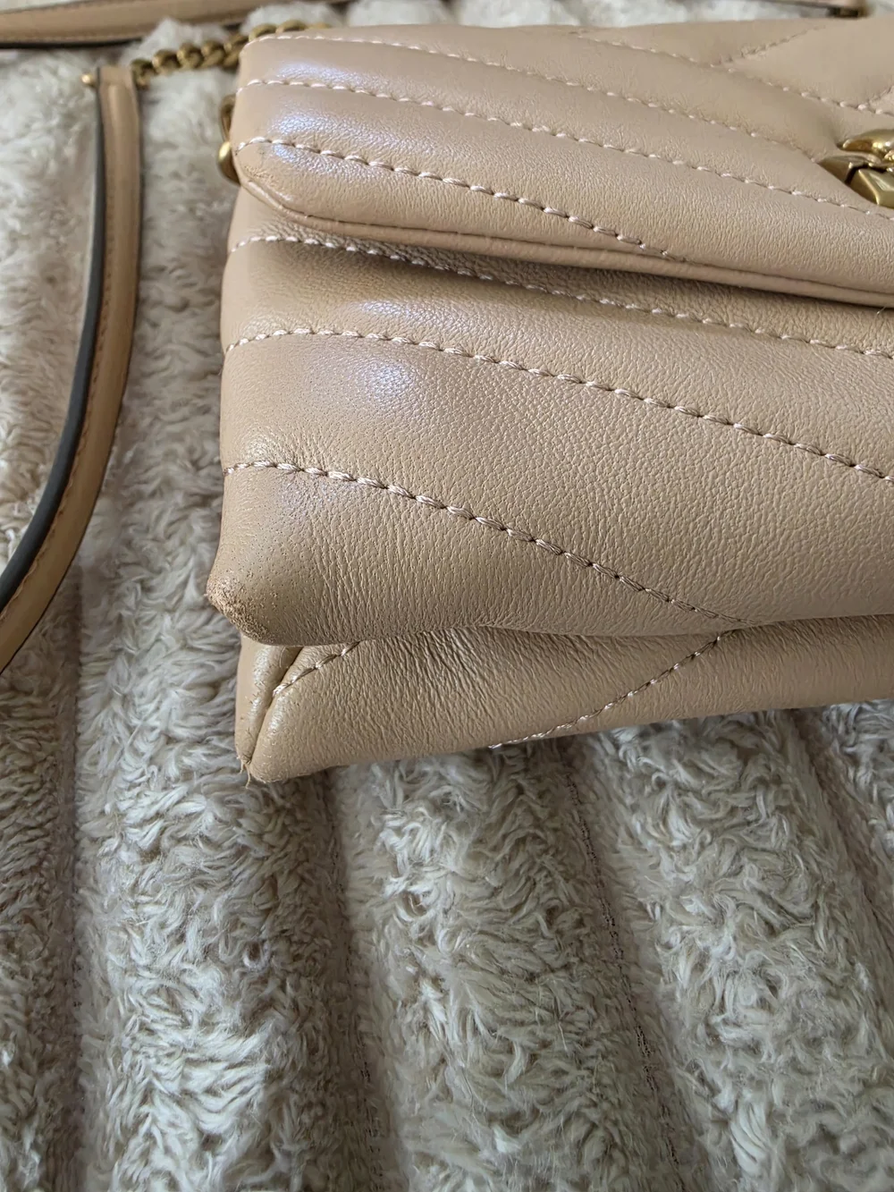 Tory Burch Chevron Quilted Crossbody in Blush